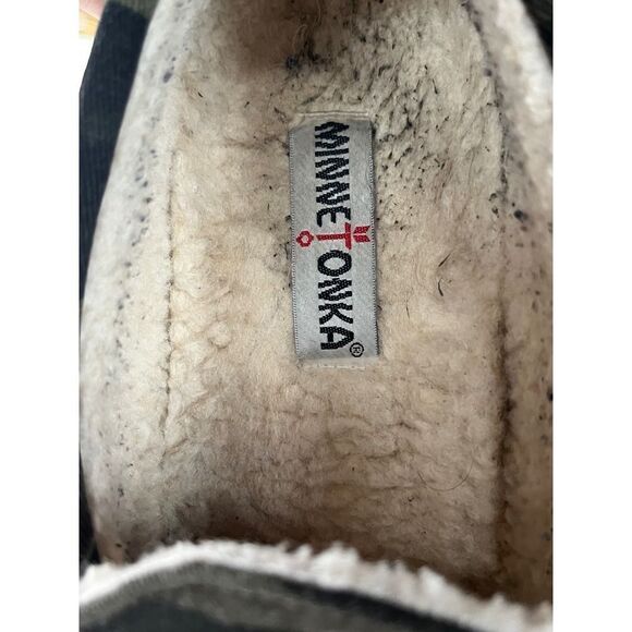 Minnetonka Moccasin Slippers Camo Print Faux Fur Lined Mens Size 11M - Picture 8 of 8